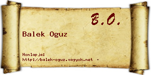 Balek Oguz névjegykártya